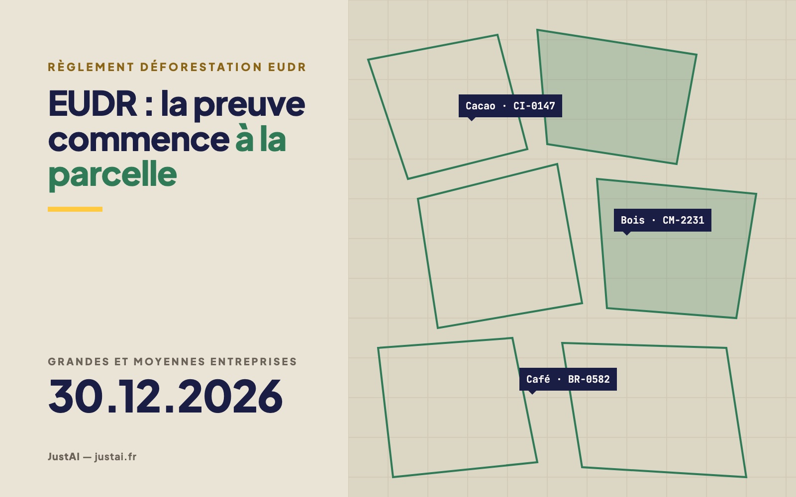 EUDR : votre déclaration de diligence raisonnée au 30 décembre 2026