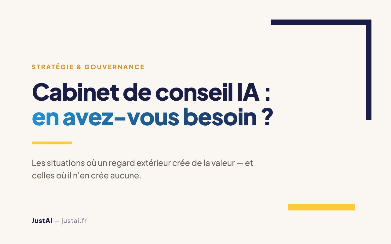 Cabinet de conseil IA : quand une PME ou ETI en a vraiment besoin