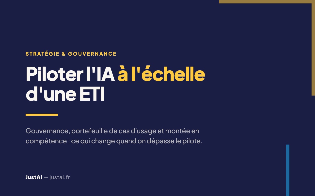 Conseil en intelligence artificielle pour ETI : piloter l'IA à l'échelle