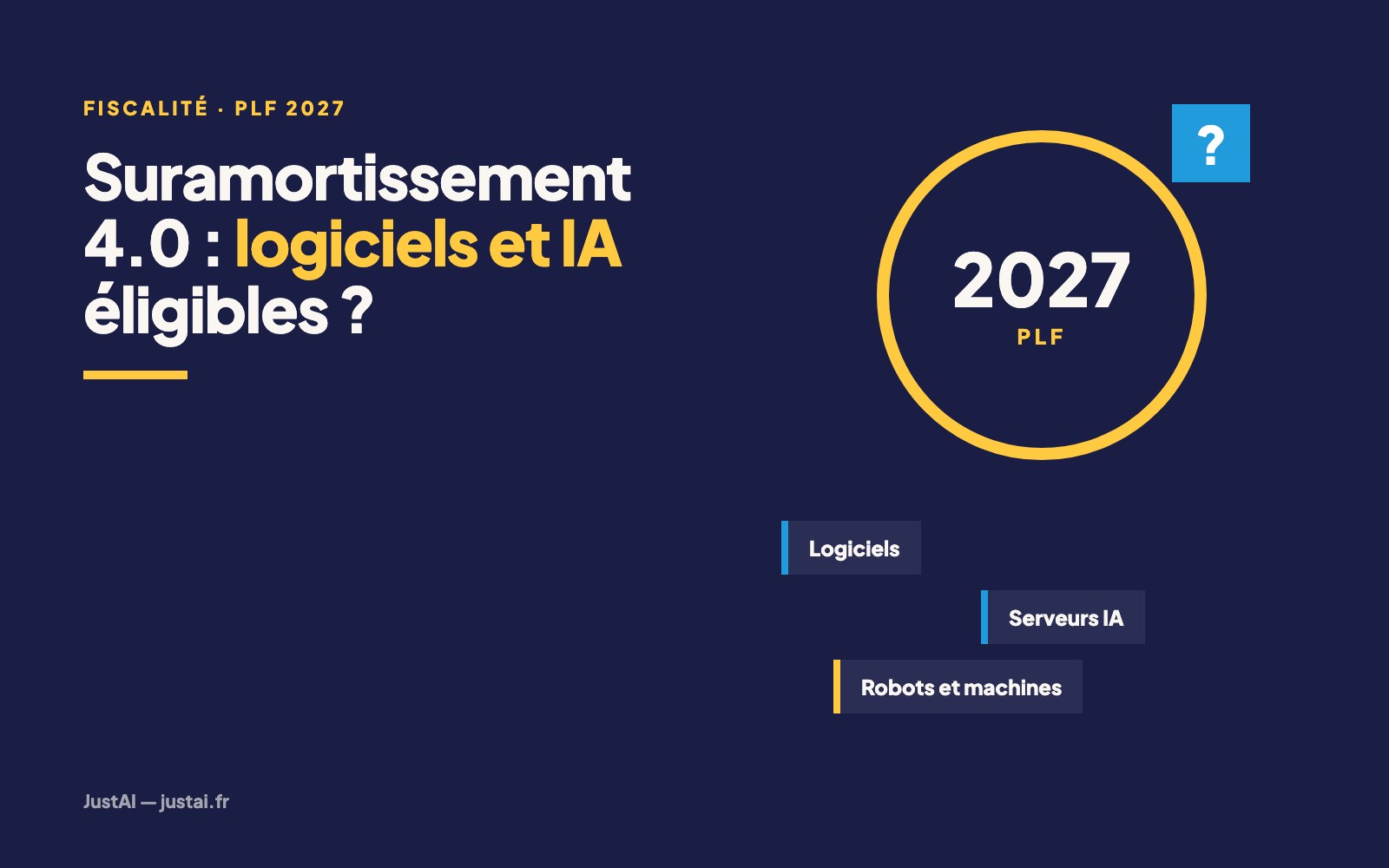 Suramortissement 4.0 (PLF 2027) : logiciels et serveurs IA éligibles ?
